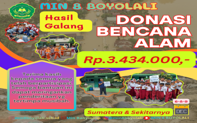 AKSI GALANG DONASI BENCANA ALAM SUMATERA DAN SEKITARNYA DI MIN 8 BOYOLALI